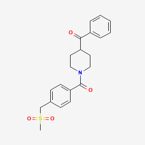 molecular formula C21H23NO4S B7485121 [1-[4-(Methylsulfonylmethyl)benzoyl]piperidin-4-yl]-phenylmethanone 