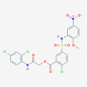 [2-(2,4-Dichloroanilino)-2-oxoethyl] 2-chloro-5-[(2-methoxy-5-nitrophenyl)sulfamoyl]benzoate