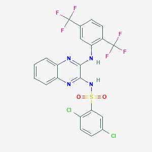 molecular formula C22H12Cl2F6N4O2S B7485153 N-[3-[2,5-bis(trifluoromethyl)anilino]quinoxalin-2-yl]-2,5-dichlorobenzenesulfonamide 