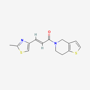 (E)-1-(6,7-dihydro-4H-thieno[3,2-c]pyridin-5-yl)-3-(2-methyl-1,3-thiazol-4-yl)prop-2-en-1-one