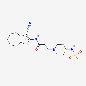 N-(3-cyano-5,6,7,8-tetrahydro-4H-cyclohepta[b]thiophen-2-yl)-3-[4-(methanesulfonamido)piperidin-1-yl]propanamide