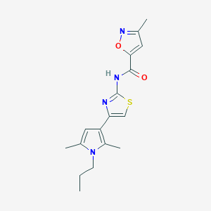 molecular formula C17H20N4O2S B7485227 N-[4-(2,5-dimethyl-1-propylpyrrol-3-yl)-1,3-thiazol-2-yl]-3-methyl-1,2-oxazole-5-carboxamide 