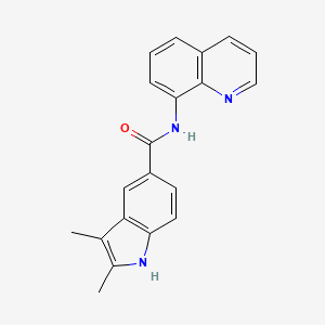 molecular formula C20H17N3O B7485232 2,3-dimethyl-N-quinolin-8-yl-1H-indole-5-carboxamide 