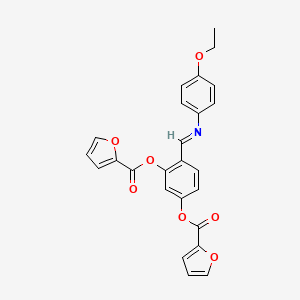 [4-[(4-Ethoxyphenyl)iminomethyl]-3-(furan-2-carbonyloxy)phenyl] furan-2-carboxylate