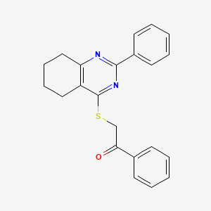 molecular formula C22H20N2OS B7485274 1-Phenyl-2-[(2-phenyl-5,6,7,8-tetrahydroquinazolin-4-yl)sulfanyl]ethanone 