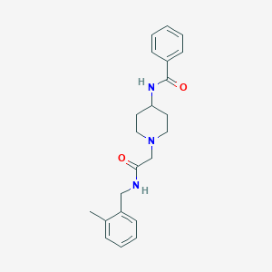 molecular formula C22H27N3O2 B7485281 N-[1-[2-[(2-methylphenyl)methylamino]-2-oxoethyl]piperidin-4-yl]benzamide 