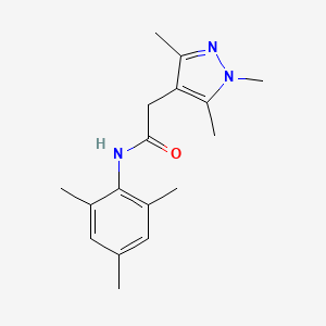 molecular formula C17H23N3O B7485286 N-(2,4,6-trimethylphenyl)-2-(1,3,5-trimethylpyrazol-4-yl)acetamide 