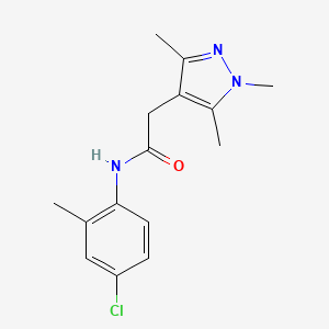 N-(4-chloro-2-methylphenyl)-2-(1,3,5-trimethylpyrazol-4-yl)acetamide