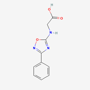 molecular formula C10H9N3O3 B7485305 2-[(3-Phenyl-1,2,4-oxadiazol-5-yl)amino]acetic acid 