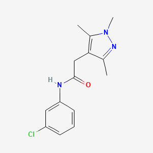 N-(3-chlorophenyl)-2-(1,3,5-trimethylpyrazol-4-yl)acetamide