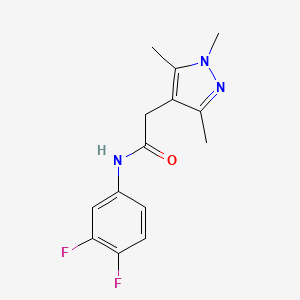 N-(3,4-difluorophenyl)-2-(1,3,5-trimethylpyrazol-4-yl)acetamide