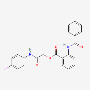 molecular formula C22H17IN2O4 B7485338 [2-(4-Iodoanilino)-2-oxoethyl] 2-benzamidobenzoate 