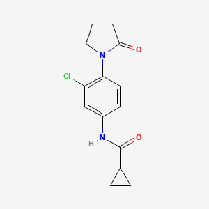 molecular formula C14H15ClN2O2 B7485352 N-[3-chloro-4-(2-oxopyrrolidin-1-yl)phenyl]cyclopropanecarboxamide 