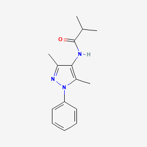 molecular formula C15H19N3O B7485366 N-(3,5-dimethyl-1-phenylpyrazol-4-yl)-2-methylpropanamide 