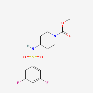 molecular formula C14H18F2N2O4S B7485377 Ethyl 4-[(3,5-difluorophenyl)sulfonylamino]piperidine-1-carboxylate 