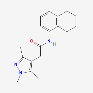 N-(5,6,7,8-tetrahydronaphthalen-1-yl)-2-(1,3,5-trimethylpyrazol-4-yl)acetamide