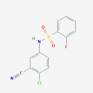 molecular formula C13H8ClFN2O2S B7485404 N-(4-chloro-3-cyanophenyl)-2-fluorobenzenesulfonamide 