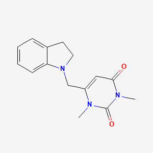 molecular formula C15H17N3O2 B7485405 6-(2,3-Dihydroindol-1-ylmethyl)-1,3-dimethylpyrimidine-2,4-dione 