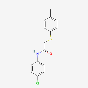 molecular formula C15H14ClNOS B7485446 N-(4-chlorophenyl)-2-(4-methylphenyl)sulfanylacetamide 