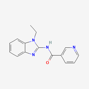 molecular formula C15H14N4O B7485457 N-(1-ethylbenzimidazol-2-yl)pyridine-3-carboxamide 