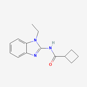 molecular formula C14H17N3O B7485472 N-(1-ethylbenzimidazol-2-yl)cyclobutanecarboxamide 