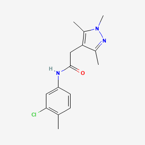 N-(3-chloro-4-methylphenyl)-2-(1,3,5-trimethylpyrazol-4-yl)acetamide