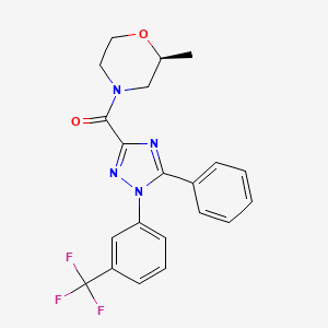 molecular formula C21H19F3N4O2 B7485520 [(2S)-2-methylmorpholin-4-yl]-[5-phenyl-1-[3-(trifluoromethyl)phenyl]-1,2,4-triazol-3-yl]methanone 