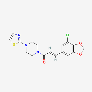 (E)-3-(7-chloro-1,3-benzodioxol-5-yl)-1-[4-(1,3-thiazol-2-yl)piperazin-1-yl]prop-2-en-1-one