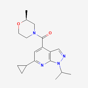 molecular formula C18H24N4O2 B7485541 (6-cyclopropyl-1-propan-2-ylpyrazolo[3,4-b]pyridin-4-yl)-[(2S)-2-methylmorpholin-4-yl]methanone 