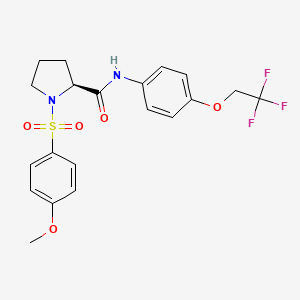 (2S)-1-(4-methoxyphenyl)sulfonyl-N-[4-(2,2,2-trifluoroethoxy)phenyl]pyrrolidine-2-carboxamide