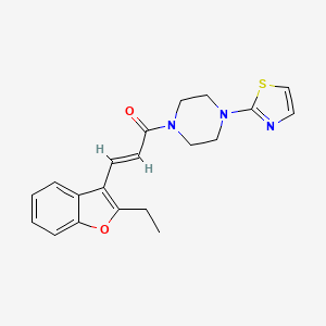 molecular formula C20H21N3O2S B7485551 (E)-3-(2-ethyl-1-benzofuran-3-yl)-1-[4-(1,3-thiazol-2-yl)piperazin-1-yl]prop-2-en-1-one 