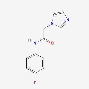 molecular formula C11H10FN3O B7485559 N-(4-fluorophenyl)-2-imidazol-1-ylacetamide 