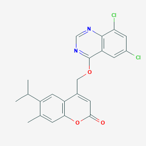 4-[(6,8-Dichloroquinazolin-4-yl)oxymethyl]-7-methyl-6-propan-2-ylchromen-2-one