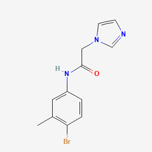 molecular formula C12H12BrN3O B7485571 N-(4-bromo-3-methylphenyl)-2-imidazol-1-ylacetamide 