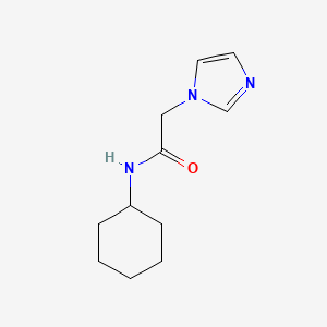 molecular formula C11H17N3O B7485603 N-cyclohexyl-2-imidazol-1-ylacetamide 