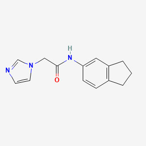 molecular formula C14H15N3O B7485613 N-(2,3-dihydro-1H-inden-5-yl)-2-imidazol-1-ylacetamide 