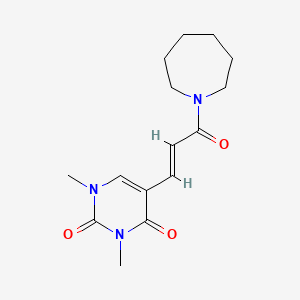 molecular formula C15H21N3O3 B7485637 5-[(E)-3-(azepan-1-yl)-3-oxoprop-1-enyl]-1,3-dimethylpyrimidine-2,4-dione 