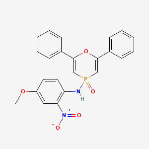 molecular formula C23H19N2O5P B7485641 N-(4-methoxy-2-nitrophenyl)-4-oxo-2,6-diphenyl-1,4lambda5-oxaphosphinin-4-amine 