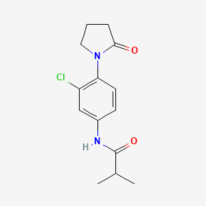 molecular formula C14H17ClN2O2 B7485693 N-[3-chloro-4-(2-oxopyrrolidin-1-yl)phenyl]-2-methylpropanamide 