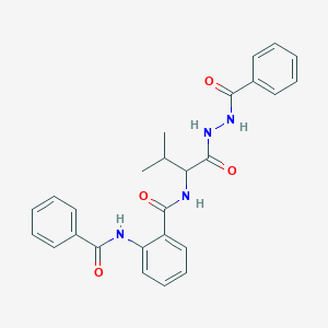 2-benzamido-N-[1-(2-benzoylhydrazinyl)-3-methyl-1-oxobutan-2-yl]benzamide