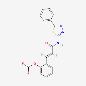 (E)-3-[2-(difluoromethoxy)phenyl]-N-(5-phenyl-1,3,4-thiadiazol-2-yl)prop-2-enamide