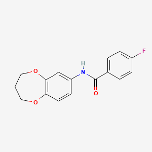 molecular formula C16H14FNO3 B7485803 N-(3,4-dihydro-2H-1,5-benzodioxepin-7-yl)-4-fluorobenzamide 