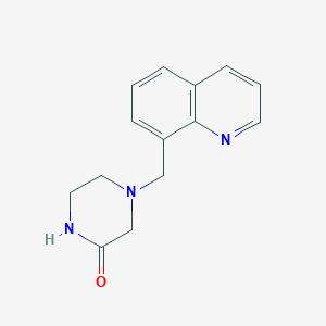 molecular formula C14H15N3O B7485814 4-(Quinolin-8-ylmethyl)piperazin-2-one 