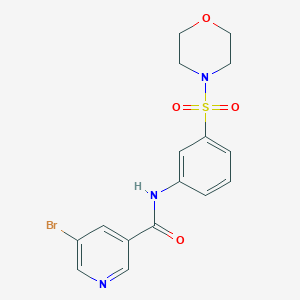 molecular formula C16H16BrN3O4S B7485835 5-bromo-N-(3-morpholin-4-ylsulfonylphenyl)pyridine-3-carboxamide 