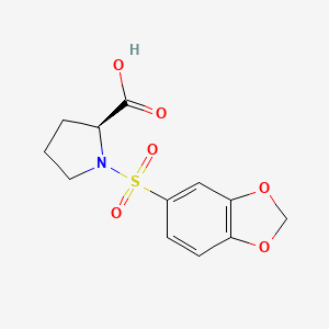 molecular formula C12H13NO6S B7485856 (2S)-1-(1,3-benzodioxol-5-ylsulfonyl)pyrrolidine-2-carboxylic acid 