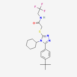 2-[[5-(4-tert-butylphenyl)-4-cyclohexyl-1,2,4-triazol-3-yl]sulfanyl]-N-(2,2,2-trifluoroethyl)acetamide