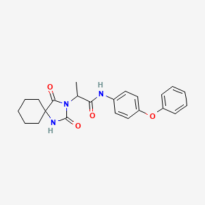 molecular formula C23H25N3O4 B7485875 2-(2,4-dioxo-1,3-diazaspiro[4.5]decan-3-yl)-N-(4-phenoxyphenyl)propanamide 