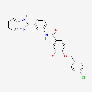 N-[3-(1H-benzimidazol-2-yl)phenyl]-4-[(4-chlorobenzyl)oxy]-3-methoxybenzamide