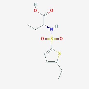 molecular formula C10H15NO4S2 B7485963 (2R)-2-[(5-ethylthiophen-2-yl)sulfonylamino]butanoic acid 