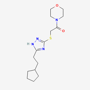 2-[[5-(2-cyclopentylethyl)-1H-1,2,4-triazol-3-yl]sulfanyl]-1-morpholin-4-ylethanone